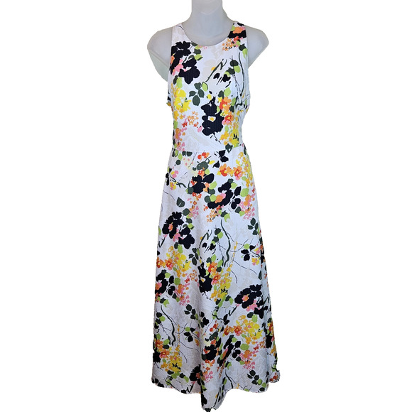 Banana Republic Floral Maxi Dress Sleeveless Silky Garden Party Long Art Size 6 - Picture 16 of 16